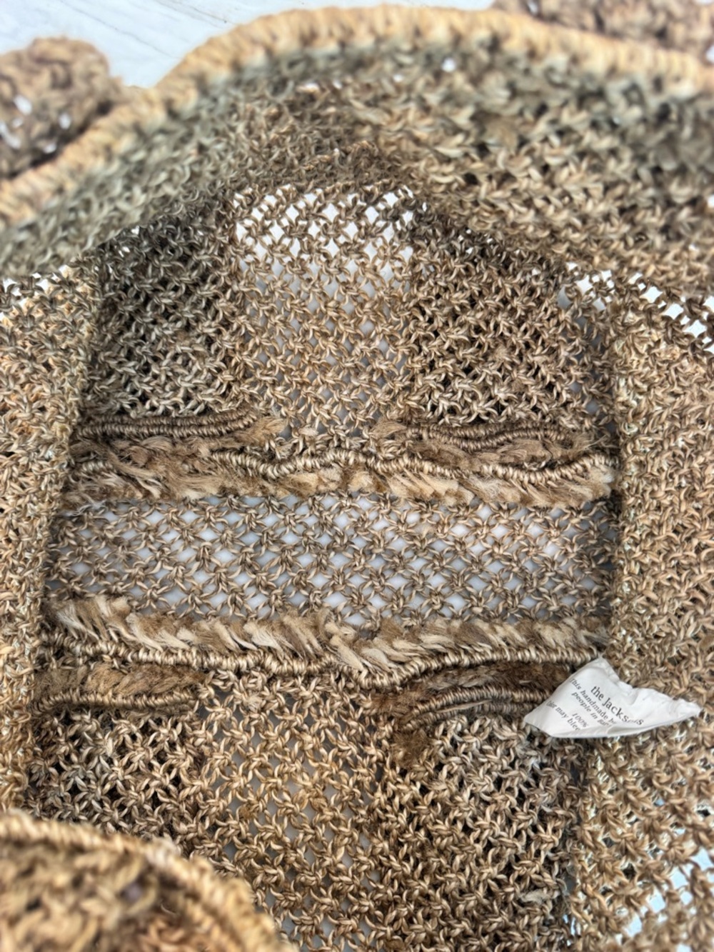 ☀️ The Jacksons London  - Woven natural Jute Amour Tote …Rare! 🩷 - Picture 4 of 5